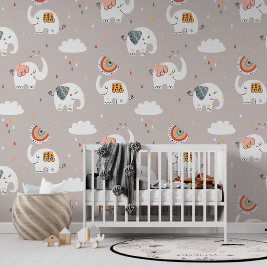 Elephant Pattern Wall Paper