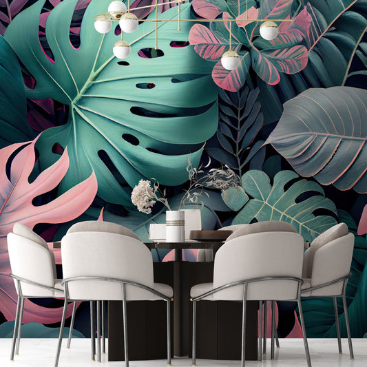 Pink Palms Wall Paper