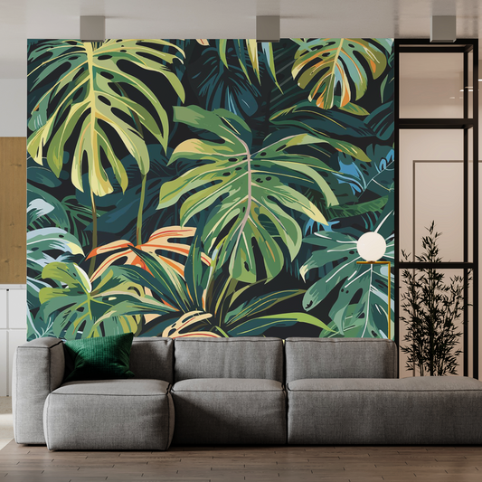 Lime Palm Wall Paper