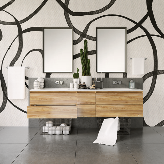 Black Brush Wall Paper