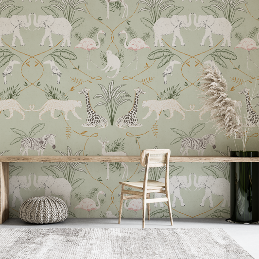 Flamingo & Friends Wall Paper