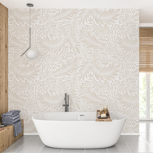 Beige Palms Wall Paper