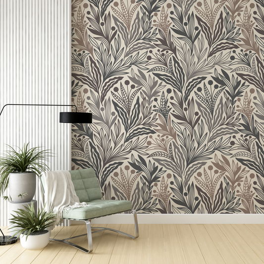 Earthy Floral Wall Paper