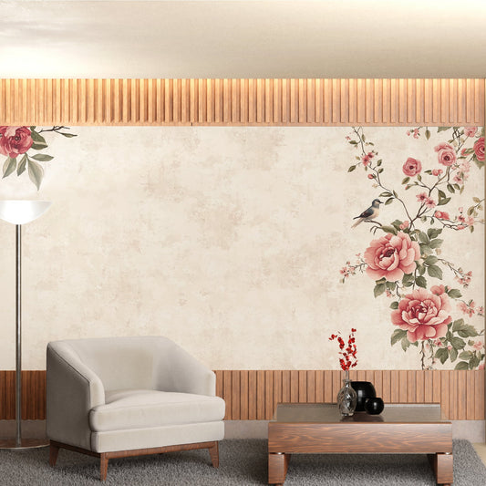 Rosy Bird Wall Paper