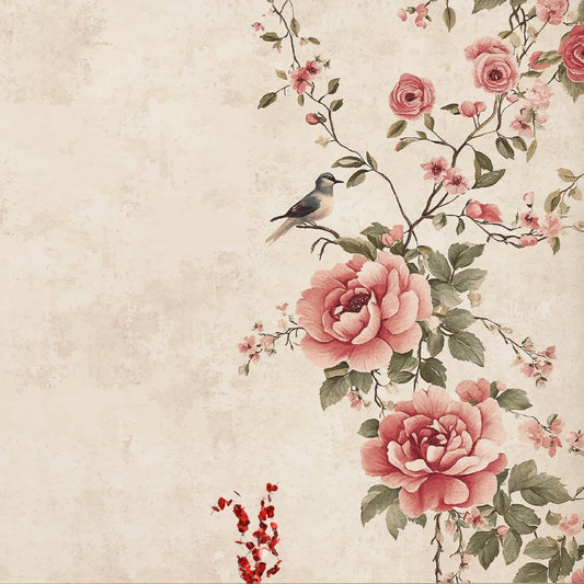Rosy Bird Wall Paper
