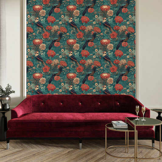 Protea Feathers Wall Paper