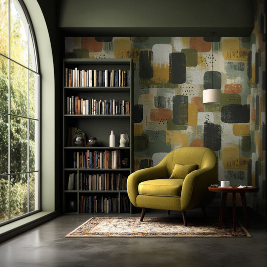 Strokes of Green Wall Paper